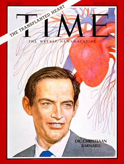 Dr. Christiaan Barnard on the cover of Time Magazine Dec. 15, 1967