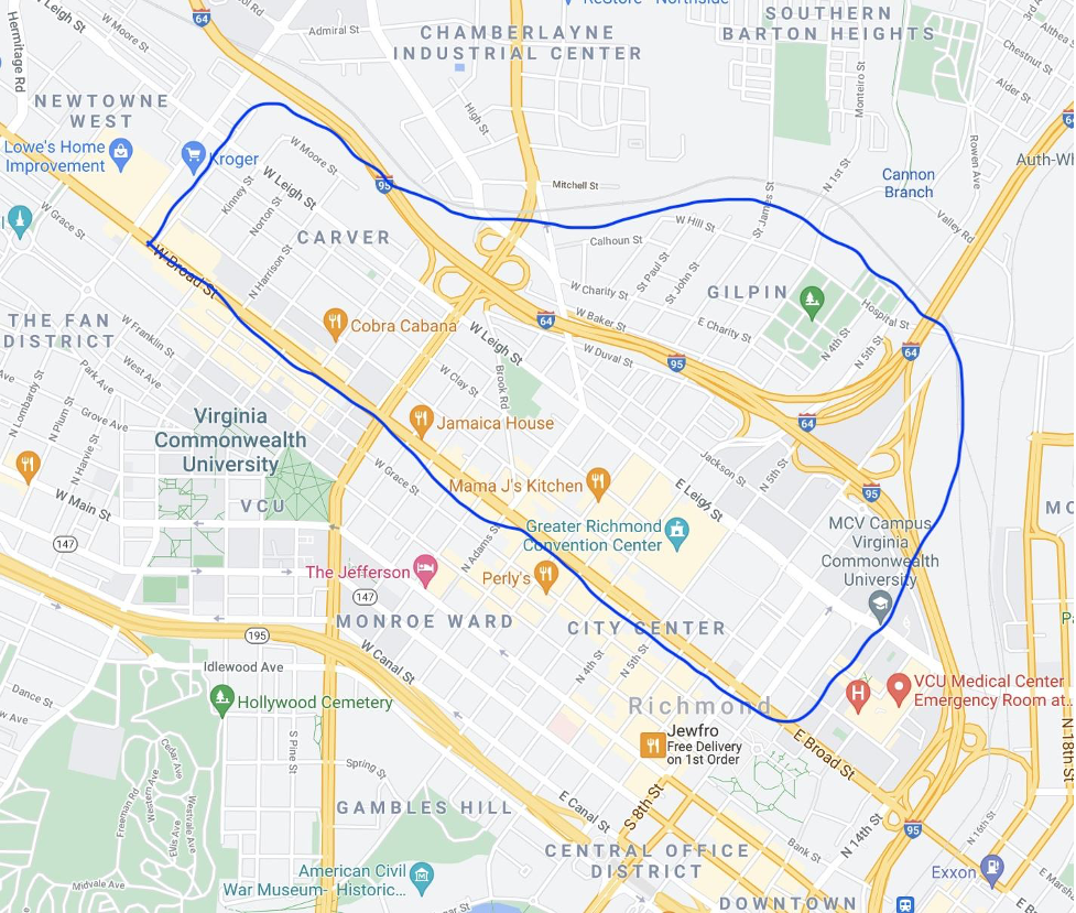 Google Map of Richmond